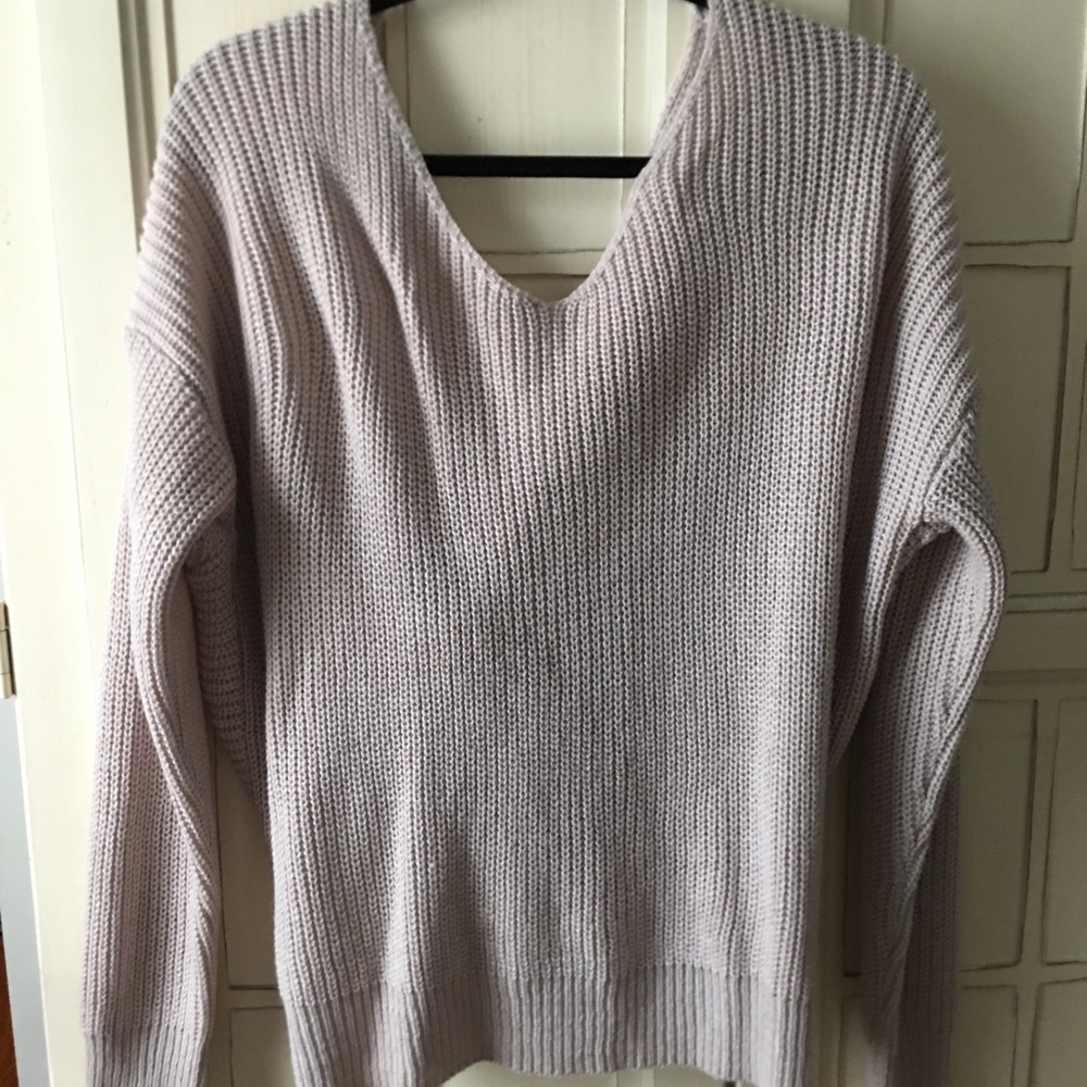 Cream Low-Back Sweater